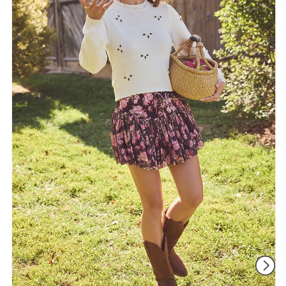 Francesca’s Brown Floral Skirt